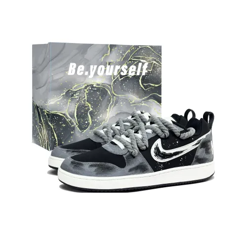 Nike Court Borough Серо-серый CENTURY Устойчивые к истиранию Низкие Скейтборд Кроссовки Мужские Черный Серый