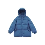 Синий хлопковый пуховик