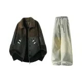 Чёрный + Желтый Грязь Джинсы с Флисовой Подкладкой