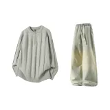 Светло-серые + желтые грязные джинсы с флисовой подкладкой