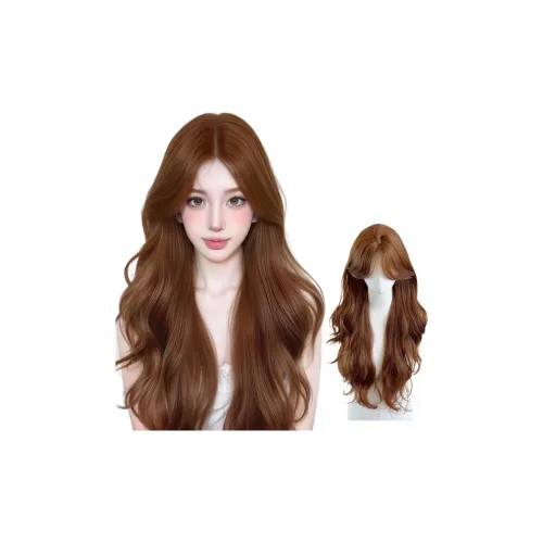 GLUNA Оранжевый и Коричневый Средний Размер Большая Волна Женская Домовая Ло Высокотемпературная Пряжа Длинные Волнистые