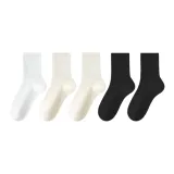 [Носки Crew] Белый + 2 Молочно-белый + 2 Черный