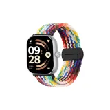 Радужный-Круглый Магнитная застежка Ткани вязаные Ремень+Черный Соединитель