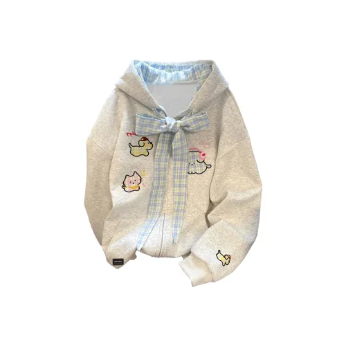 UNA RETA Белый Серый Женский Свитшот