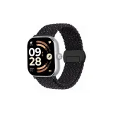 Звездный Черный - Круглый Магнитный Застежка Ткань Вязаная Ремешок + Черный Соединение