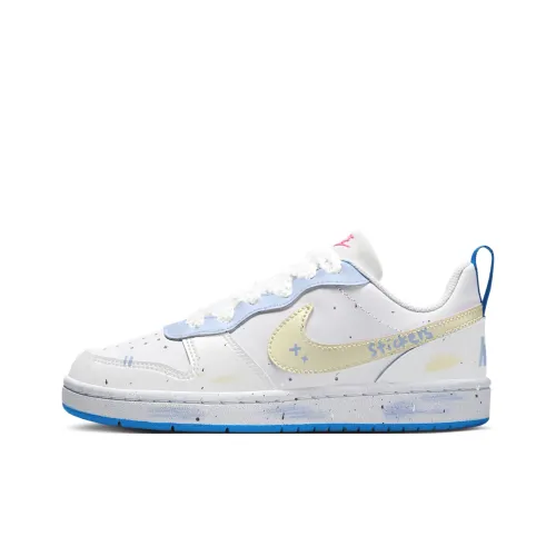 Nike Court Borough противоскользящие устойчивые к истиранию низкие детские скейтбординги белый желтый для подростков