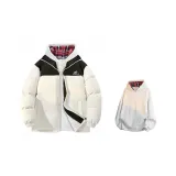 Белый хлопковый пуховик + бело-серый свитшот с фотинией