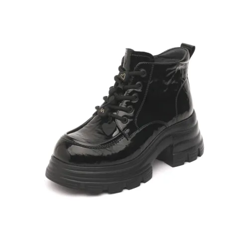 BAFFN Корейский стиль вдохновленный CHANEL Байкерские ботинки с флисовой подкладкой и ботильоны