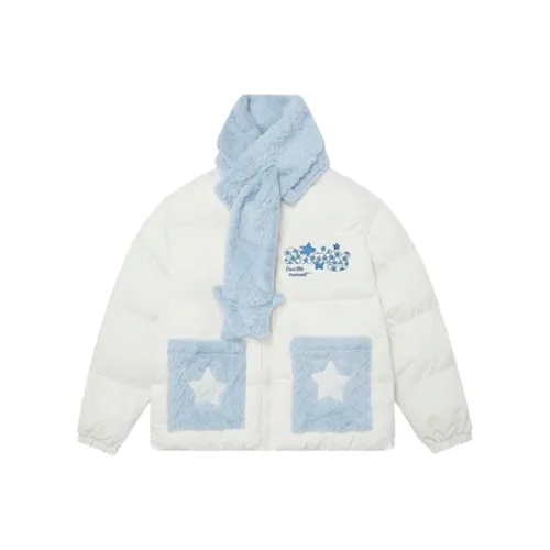 POSIYING Шарф Ecru Blue Women's Пуховики