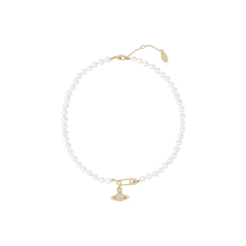 Вивьен Вествуд Lucrece Pearl Ожерелье с украшением из жемчуга цвет золото материал латунь