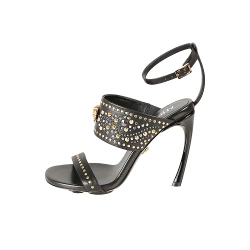 VERSACE La Medusa One Ремень Сандалии 10,5 см Женские Черные