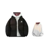 Черный Белый Хлопковый пуховик + Белый Фотиния Серый Свитшот