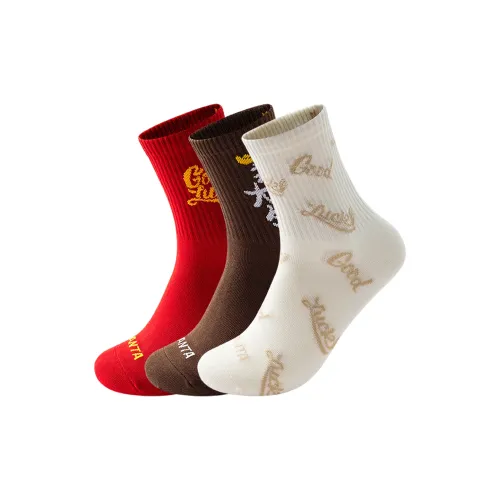 Anta Колено High Носки Унисекс Красно-белый Кофе