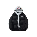 Чёрный с серым капюшоном