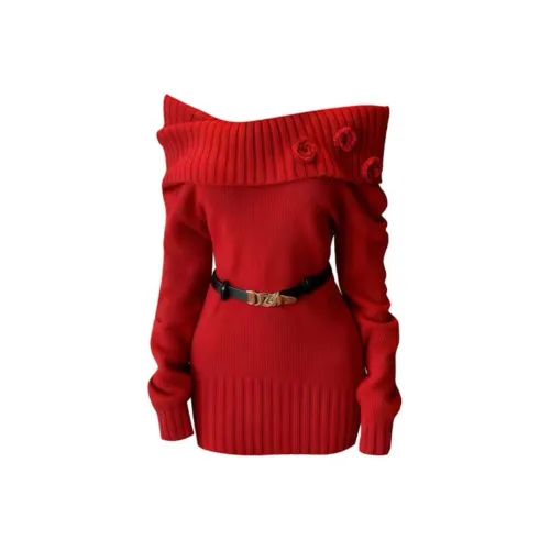 Icicofficial Длинное платье с длинными рукавами для женщин