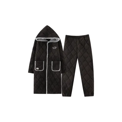 CAOBENCHUSE Темно-коричневый мужской пижамный комплект