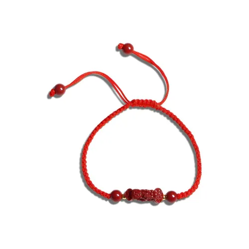QIYUANHUI Браслет с шнурками из киновари унисекс красный