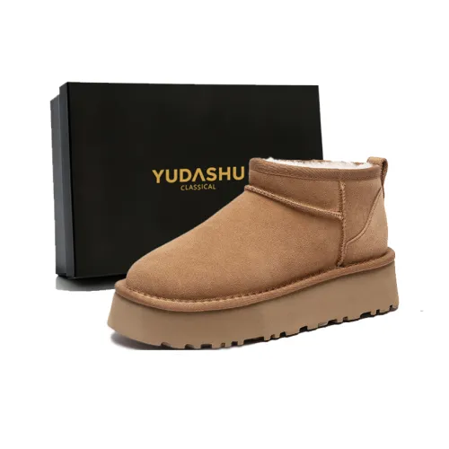 YUDASHU Сноубутсы 5 см противоскользящие платформа мини каштановые женские