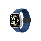 Холодный Морской Синий - Круглый Магнитный Застежка Ткань Вязаная Ремешок + Черный Соединение