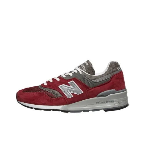 New Balance NB 997 Low Топ Повседневные Беговые Кроссовки Мужские Серый Красный D Ширина