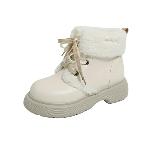 JX Вельвет Однотонный Снежные Ботинки Короткие Женские