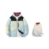 Дальний Небесный Синий Хлопковый пуховик + Белый Фотиния Серый Свитшот