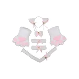 Ободок Кошачья лапа Семь предметов Белый