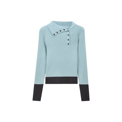 SUSANSAN Аква-зеленый Женский Трикотаж