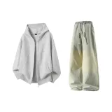 Фотиния Серый + Желтый Грязь Джинсы с Флисовой Подкладкой