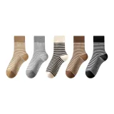 Светло-верблюжий + Светло-серый + Белый + Черный + Темно-коричневый + Черный [5 упаковок]