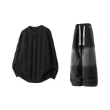 Чёрный + Чёрный Джинсы с Флисовой Подкладкой