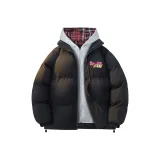 Чёрный с красным в клетку, капюшон