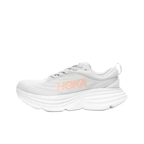 HOKA ONE ONE Bondi 8 Амортизация Противоскользящие Износостойкие Дышащие Низкие Беговые кроссовки Женские Серые