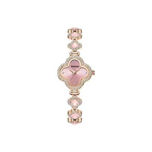 DiaYzlo Кварцевый механизм ремешок из нержавеющей стали женские часы розовый циферблат