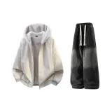 Абрикос + Черный Джинсы с флисовой подкладкой