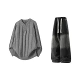 Темно-серый + черный джинсы с флисовой подкладкой