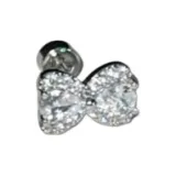 Белый циркон, бант (1 упаковка)