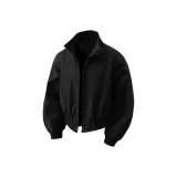 Чёрный хлопковый пуховик