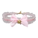 Розовый, кружево, бант, ожерелье