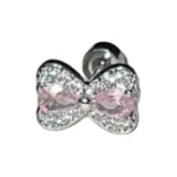 Розовый циркон, бант (1 упаковка)