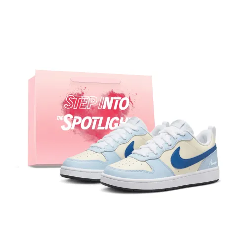 Nike Court Borough Амортизация Износостойкие Низкие Кроссовки для Скейтбординга Женские Желто-Синие