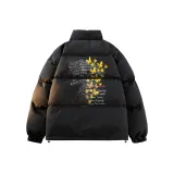 Чёрный хлопковый пуховик