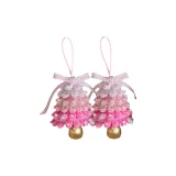 Милый розовый украшение в клетку для рождественских деревьев (материал включен, 2 шт)