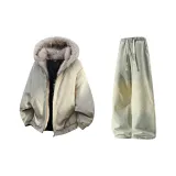 Экрю + Желтый Грязь Джинсы с Флисовой Подкладкой