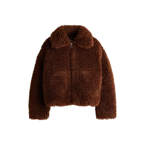 H M Темно-коричневые женские бархатные куртки