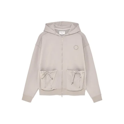 MATIN KIM VOLUME Карман HOODY ZIP UP В Бежевом Свитшоте Женские