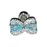 Синий циркон бант (1 упаковка)