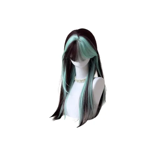 FYOSEE Мятный Crisp Wig Полный комплект париков Лолита Длинные прямые волосы Омбре Полный парик