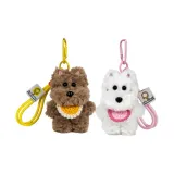 Коричневый пес, желтые салфетки для слюны + белый пес, розовые салфетки для слюны (2 упаковки)