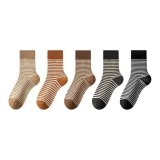 Светло-верблюжий + карамель + темно-коричневый + темно-серый + черный [5 пар]